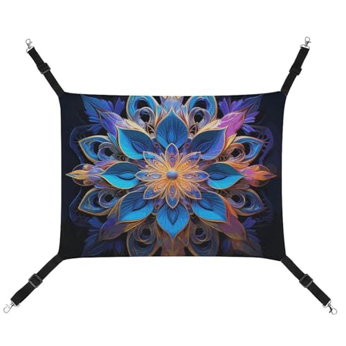 DWVSFJM Rechteckige Mandala-Katzen-Hängematte, verstellbar, ruhend, schläfrige Katze, Fensterpolster, Haustier-Hängematte, weiches Bett für Katzen, Kaninchen oder andere Kleintiere von DWVSFJM