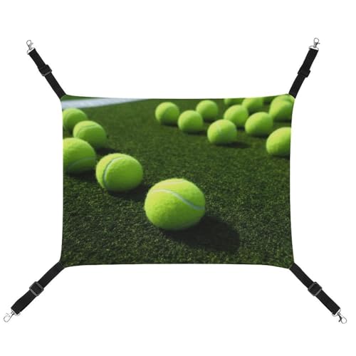 DWVSFJM Tennisbälle auf Tennis-Grasplatz, Katzen-Hängematte, Haustierkäfig-Hängematte, weiches Haustier-Hängebett mit verstellbaren Riemen und Metallhaken-Muster, warme hängende Haustiermatten für DWVSFJM Tennisbälle auf Tennis-Grasplatz, Katzen-Hängematte, Haustierkäfig-Hängematte, weiches Haustier-Hängebett mit verstellbaren Riemen und Metallhaken-Muster, warme hängende Haustiermatten für von DWVSFJM