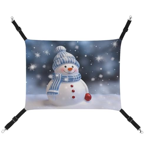 DWVSFJM Weihnachtliche Schneemann-Katzen-Hängematte, Haustierkäfig-Hängematte, weiches Haustier-Hängebett mit verstellbaren Gurten und Metallhaken-Muster, warme hängende Haustiermatten für Katzen, DWVSFJM Weihnachtliche Schneemann-Katzen-Hängematte, Haustierkäfig-Hängematte, weiches Haustier-Hängebett mit verstellbaren Gurten und Metallhaken-Muster, warme hängende Haustiermatten für Katzen, von DWVSFJM
