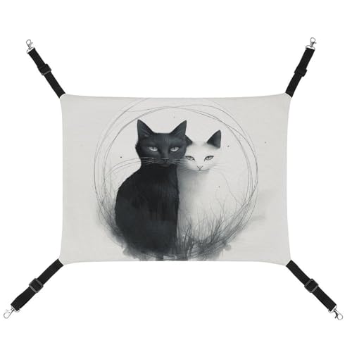 DWVSFJM Zwei Katzen umarmende Katzenhängematte, Haustierkäfig-Hängematte, weiches Haustier-Hängebett mit verstellbaren Gurten und Metallhaken-Muster, warme hängende Haustiermatten für Katzen, kleine DWVSFJM Zwei Katzen umarmende Katzenhängematte, Haustierkäfig-Hängematte, weiches Haustier-Hängebett mit verstellbaren Gurten und Metallhaken-Muster, warme hängende Haustiermatten für Katzen, kleine von DWVSFJM