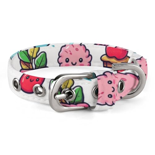 Doodle Ice Cream Hundehalsband mit Metallschnalle, handgefertigt, Traktion, Schutzhülle für kleine, mittelgroße Hunde, Katzen und Haustiere von DWVSFJM