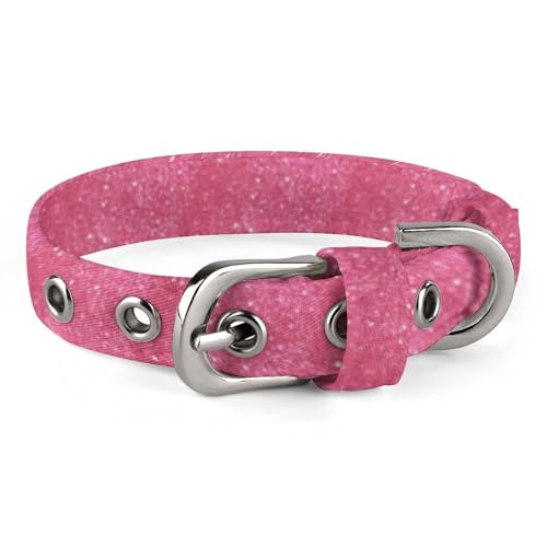 Funkelndes Glitzer-Hundehalsband mit Metallschnalle, handgefertigt, Traktion, Schutzhülle für kleine, mittelgroße Hunde, Katzen und Haustiere von DWVSFJM