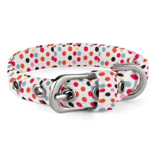 Gepunktetes Hundehalsband mit Metallschnalle, handgefertigt, Traktion, Schutzhülle für kleine, mittelgroße Hunde, Katzen und Haustiere Gepunktetes Hundehalsband mit Metallschnalle, handgefertigt, Traktion, Schutzhülle für kleine, mittelgroße Hunde, Katzen und Haustiere von DWVSFJM