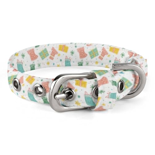 Gifts and Socks Hundehalsband mit Metallschnalle, handgefertigt, Traktion, Schutzhülle für kleine, mittelgroße Hunde, Katzen und Haustiere von DWVSFJM
