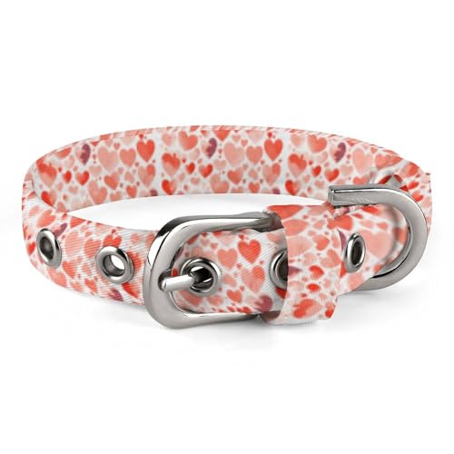 Handgezeichnetes Herz-Hundehalsband mit Metallschnalle, handgefertigt, Traktion, Schutzhülle für kleine, mittelgroße Hunde, Katzen und Haustiere von DWVSFJM