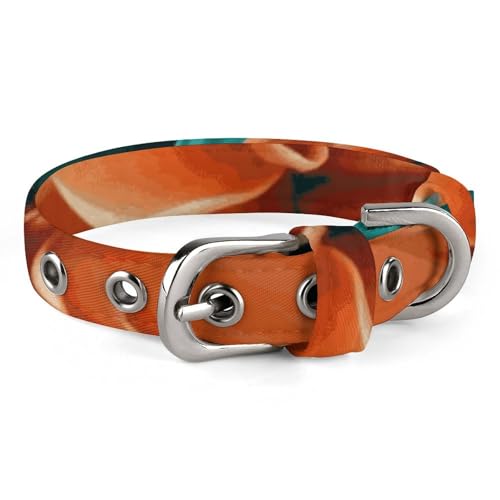 Hundehalsband, Blaugrün und Blume, verstellbar, weich und bequem, Welpenhalsbänder mit Metallschnalle, Haustierhalsband für kleine, mittelgroße Haustiere Hundehalsband, Blaugrün und Blume, verstellbar, weich und bequem, Welpenhalsbänder mit Metallschnalle, Haustierhalsband für kleine, mittelgroße Haustiere von DWVSFJM