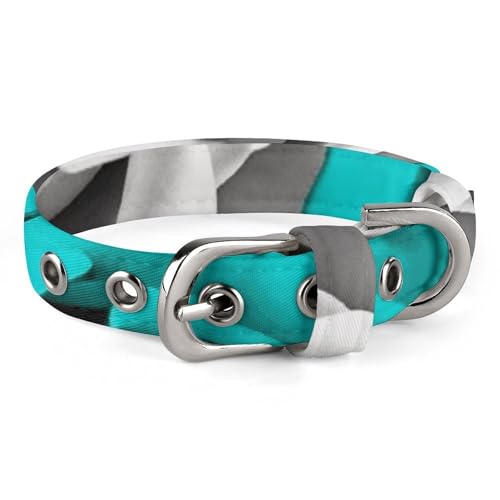 Hundehalsband, verstellbar, weich und bequem, mit Metallschnalle, für kleine und mittelgroße Haustiere, Schwarz / Weiß / Blaugrün / Grau Hundehalsband, verstellbar, weich und bequem, mit Metallschnalle, für kleine und mittelgroße Haustiere, Schwarz / Weiß / Blaugrün / Grau von DWVSFJM