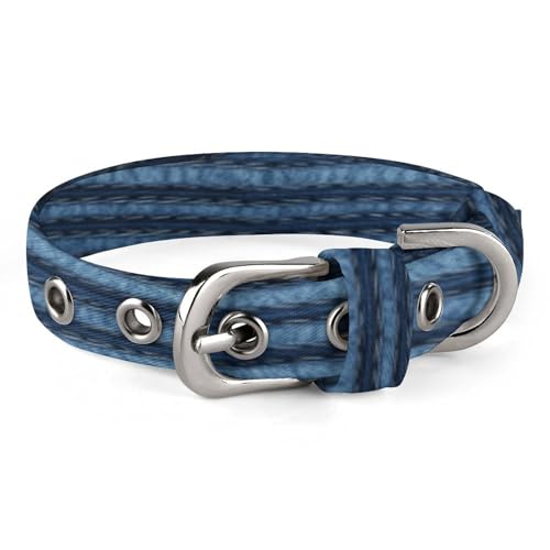 Hundehalsband aus Denim, mit Metallschnalle, handgefertigt, Traktion, Schutzhülle für kleine, mittelgroße Hunde, Katzen und Haustiere von DWVSFJM