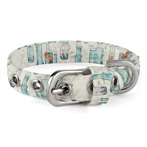 Hundehalsband mit Chemie-Druck, mit Metallschnalle, handgefertigt, Traktion, Schutzhülle für kleine, mittelgroße Hunde, Katzen und Haustiere von DWVSFJM