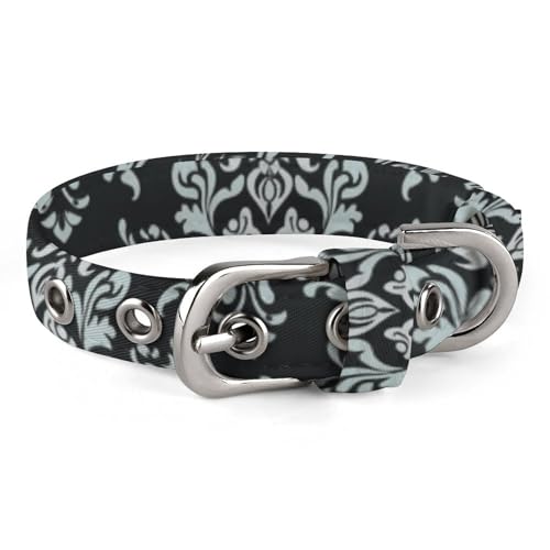 Hundehalsband mit Damastmuster, mit Metallschnalle, handgefertigt, Traktion, Schutzhülle für kleine, mittelgroße Hunde, Katzen und Haustiere von DWVSFJM