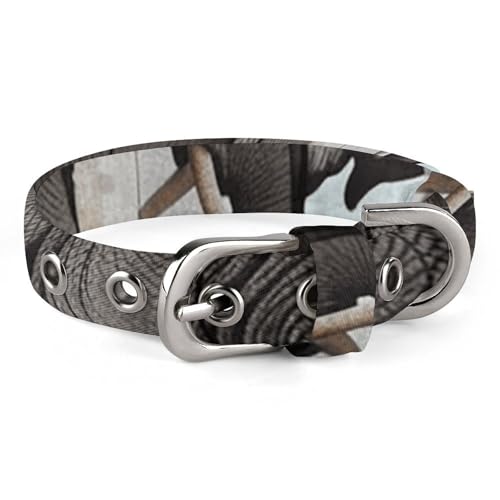Hundehalsband mit Elefant auf Holz, verstellbar, weich und bequem, Welpenhalsbänder mit Metallschnalle, Haustierhalsband für kleine, mittelgroße Haustiere Hundehalsband mit Elefant auf Holz, verstellbar, weich und bequem, Welpenhalsbänder mit Metallschnalle, Haustierhalsband für kleine, mittelgroße Haustiere von DWVSFJM