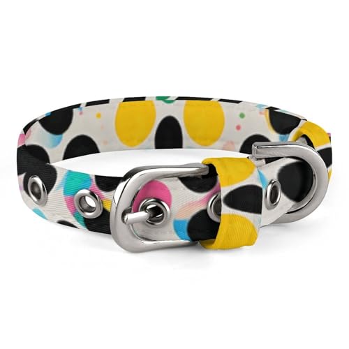 Hundehalsband mit Glitzer, Regenbogenfarben, gepunktet, mit Metallschnalle, handgefertigt, Traktion, Schutzhülle für kleine, mittelgroße Hunde, Katzen und Haustiere von DWVSFJM