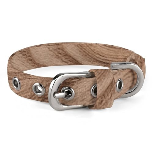 Hundehalsband mit Holzmaserung, verstellbar, weich und bequem, Welpenhalsband mit Metallschnalle, Haustierhalsband für kleine, mittelgroße Haustiere Hundehalsband mit Holzmaserung, verstellbar, weich und bequem, Welpenhalsband mit Metallschnalle, Haustierhalsband für kleine, mittelgroße Haustiere von DWVSFJM