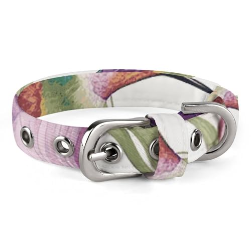 Hundehalsband mit Kolibris, Schwertlilien, verstellbar, weich und bequem, Welpenhalsbänder mit Metallschnalle, Haustierhalsband für kleine, mittelgroße Haustiere Hundehalsband mit Kolibris, Schwertlilien, verstellbar, weich und bequem, Welpenhalsbänder mit Metallschnalle, Haustierhalsband für kleine, mittelgroße Haustiere von DWVSFJM