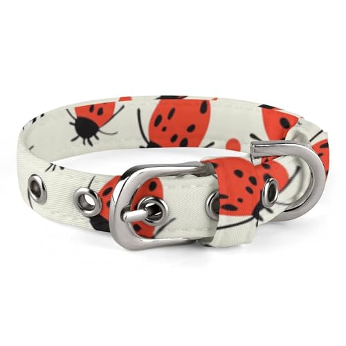 Hundehalsband mit Marienkäfer-Muster, unendlich gesprenkelt, mit Metallschnalle, handgefertigt, Traktion, Schutzhülle für kleine, mittelgroße Hunde, Katzen und Haustiere von DWVSFJM