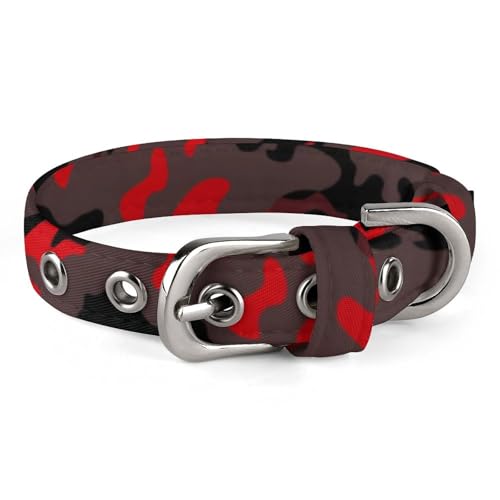 Hundehalsband mit Metallschnalle, handgefertigt, Traktion, Schutzhülle für kleine, mittelgroße Hunde, Katzen und Haustiere, Rot Hundehalsband mit Metallschnalle, handgefertigt, Traktion, Schutzhülle für kleine, mittelgroße Hunde, Katzen und Haustiere, Rot von DWVSFJM