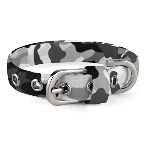 Hundehalsband mit Metallschnalle, handgefertigt, Traktion, Schutzhülle für kleine, mittelgroße Hunde, Katzen und Haustiere, Schwarz / Grau / Weiß Hundehalsband mit Metallschnalle, handgefertigt, Traktion, Schutzhülle für kleine, mittelgroße Hunde, Katzen und Haustiere, Schwarz / Grau / Weiß von DWVSFJM