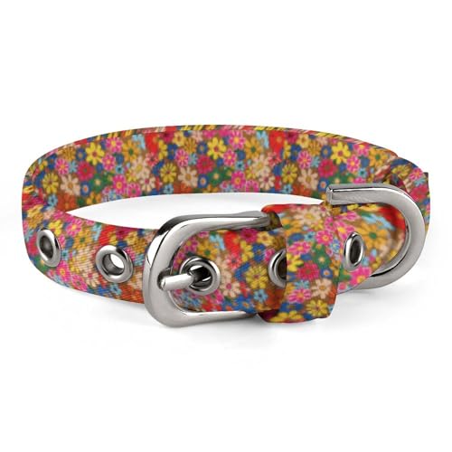 Hundehalsband mit Metallschnalle, handgefertigt, Traktion, Schutzhülle für kleine, mittelgroße Hunde, Katzen und Haustiere von DWVSFJM