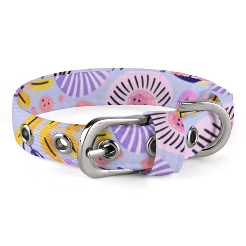 Hundehalsband mit Metallschnalle, weich, violett, handgefertigt, Traktion, Schutzhülle für kleine, mittelgroße Hunde, Katzen und Haustiere von DWVSFJM