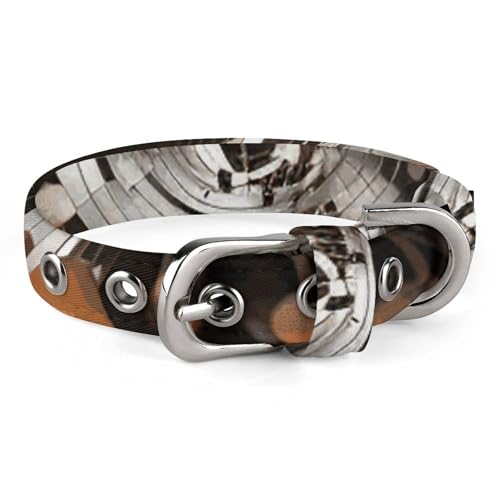 Hundehalsband mit Musikschlüssel-Motiv, verstellbar, weich und bequem, Welpenhalsbänder mit Metallschnalle, Haustierhalsband für kleine, mittelgroße Haustiere Hundehalsband mit Musikschlüssel-Motiv, verstellbar, weich und bequem, Welpenhalsbänder mit Metallschnalle, Haustierhalsband für kleine, mittelgroße Haustiere von DWVSFJM