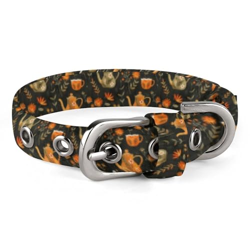Hundehalsband mit Pflanzen und Teekanne, mit Metallschnalle, handgefertigt, Traktion, Schutzhülle für kleine, mittelgroße Hunde, Katzen und Haustiere Hundehalsband mit Pflanzen und Teekanne, mit Metallschnalle, handgefertigt, Traktion, Schutzhülle für kleine, mittelgroße Hunde, Katzen und Haustiere von DWVSFJM