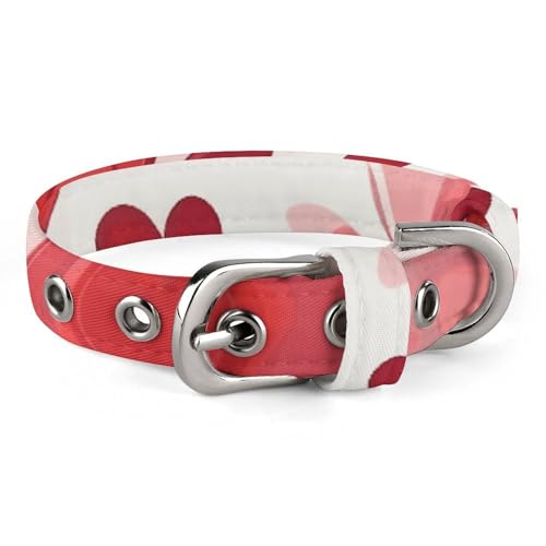 Hundehalsband mit Valentinsmuster, verstellbar, weich und bequem, Welpenhalsbänder mit Metallschnalle, Haustierhalsband für kleine, mittelgroße Haustiere Hundehalsband mit Valentinsmuster, verstellbar, weich und bequem, Welpenhalsbänder mit Metallschnalle, Haustierhalsband für kleine, mittelgroße Haustiere von DWVSFJM