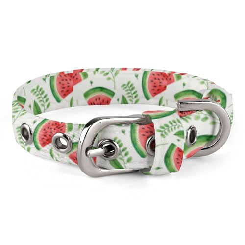 Hundehalsband mit Wassermelonenmuster, mit Metallschnalle, handgefertigt, Traktion, Schutzhülle für kleine, mittelgroße Hunde, Katzen und Haustiere von DWVSFJM