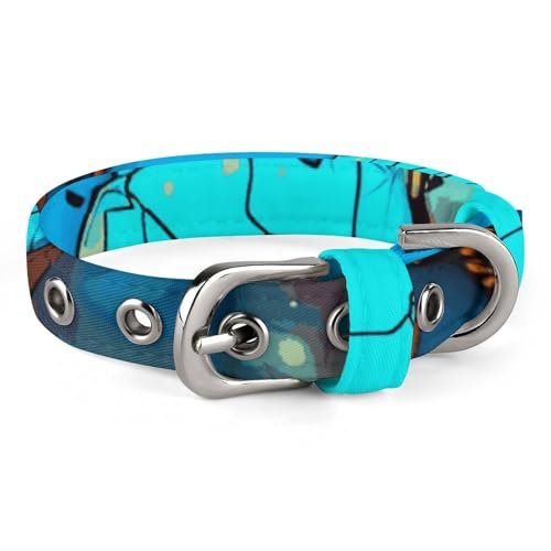 Hundehalsband mit Weltkarte, verstellbar, weich und bequem, Welpenhalsbänder mit Metallschnalle, Haustierhalsband für kleine, mittelgroße Haustiere Hundehalsband mit Weltkarte, verstellbar, weich und bequem, Welpenhalsbänder mit Metallschnalle, Haustierhalsband für kleine, mittelgroße Haustiere von DWVSFJM
