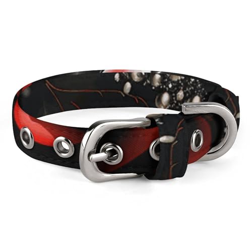 Hundehalsband mit roten Rosen und Sternen, verstellbar, weich und bequem, Welpenhalsbänder mit Metallschnalle, Haustierhalsband für kleine, mittelgroße Haustiere Hundehalsband mit roten Rosen und Sternen, verstellbar, weich und bequem, Welpenhalsbänder mit Metallschnalle, Haustierhalsband für kleine, mittelgroße Haustiere von DWVSFJM