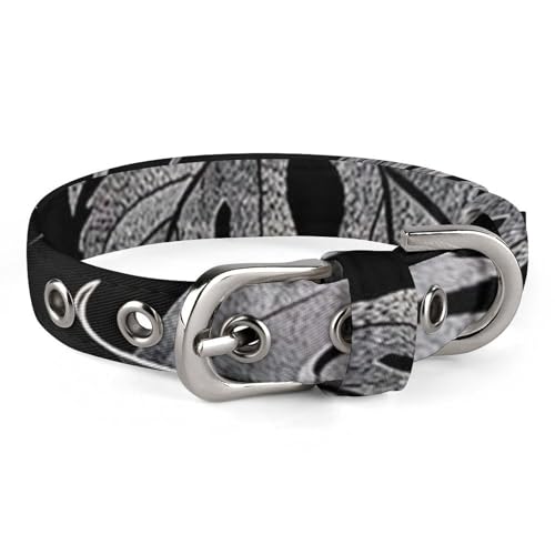 Jacquard-Hundehalsband, verstellbar, weich und bequem, mit Metallschnalle, für kleine und mittelgroße Haustiere, Schwarz / Grau Jacquard-Hundehalsband, verstellbar, weich und bequem, mit Metallschnalle, für kleine und mittelgroße Haustiere, Schwarz / Grau von DWVSFJM