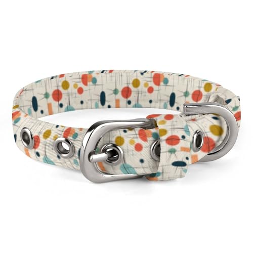 Modernes Hundehalsband aus der Mitte des Jahrhunderts mit Metallschnalle, handgefertigt, Traktion, Schutzhülle für kleine, mittelgroße Hunde, Katzen und Haustiere von DWVSFJM