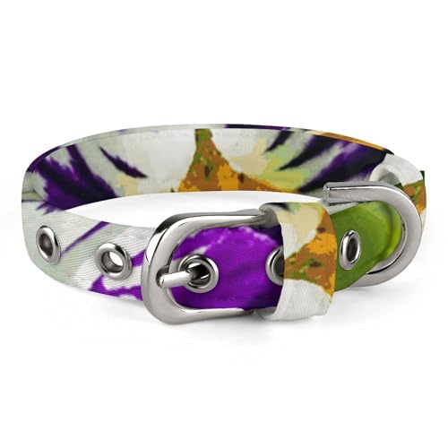 Pansy Perfection Hundehalsband, verstellbar, weich und bequem, Welpenhalsbänder mit Metallschnalle, Haustierhalsband für kleine, mittelgroße Haustiere Pansy Perfection Hundehalsband, verstellbar, weich und bequem, Welpenhalsbänder mit Metallschnalle, Haustierhalsband für kleine, mittelgroße Haustiere von DWVSFJM