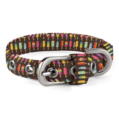 Popsicles and Ice Hundehalsband mit Metallschnalle, handgefertigt, Traktion, Schutzhülle für kleine, mittelgroße Hunde, Katzen und Haustiere von DWVSFJM