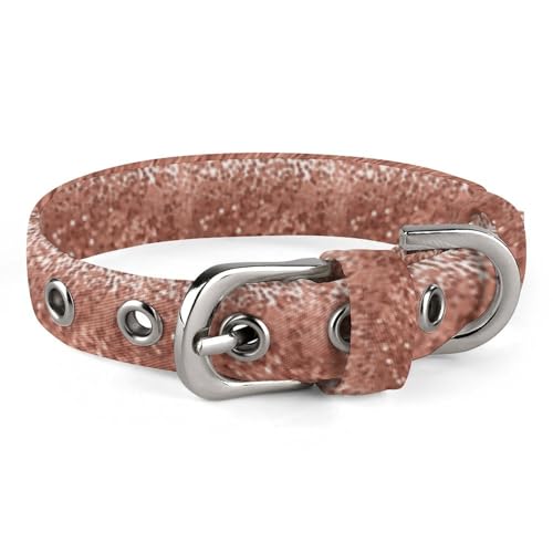 Rotgoldenes Glitzer-Hundehalsband mit Metallschnalle, handgefertigt, Traktion, Schutzhülle für kleine, mittelgroße Hunde, Katzen und Haustiere Rotgoldenes Glitzer-Hundehalsband mit Metallschnalle, handgefertigt, Traktion, Schutzhülle für kleine, mittelgroße Hunde, Katzen und Haustiere von DWVSFJM