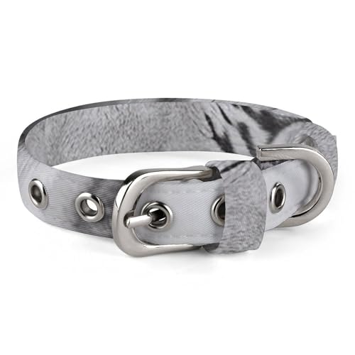 Weißer Tiger im Schnee Hundehalsband, verstellbar, weich und bequem, Welpenhalsbänder mit Metallschnalle, Haustierhalsband für kleine, mittelgroße Haustiere Weißer Tiger im Schnee Hundehalsband, verstellbar, weich und bequem, Welpenhalsbänder mit Metallschnalle, Haustierhalsband für kleine, mittelgroße Haustiere von DWVSFJM