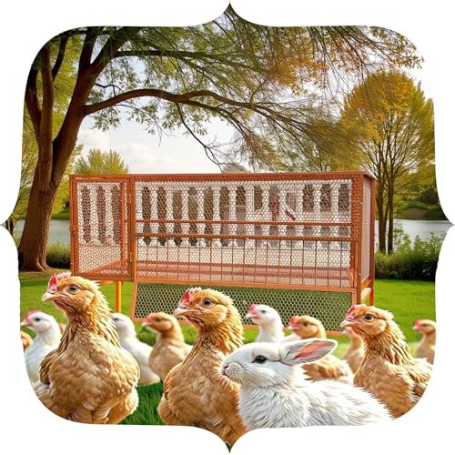 Orange Hühnerstall, Taubenkäfig Entenstange Gänseterrasse Geflügelkäfig Für Den Außenbereich Starke Belüftungsdesign Mit Starker Tragfähigkeit(Size:für 6-8Hühner/4Enten/2Gänse) von DWZL