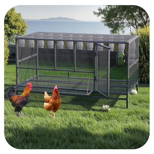 Verdickter Hühnerstall Für Den Außenbereich Komfortabler Geflügelkäfig Für Die Heimzucht Einfach Zu Installierendes Design Zur Zucht Von Hühnern Enten Gänsen(Size:150 * 60 * 73cm,Color:Grau) von DWZL