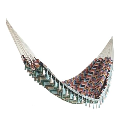 DWZXL Hängematte Anti-Rollover-Hängematte Aus Segeltuch, Outdoor-Produkte, Tragbare, Verbreiterte Schaukel, Retro-Hängematte Im Geometrischen Nordischen Stil Outdoor Hängematte(D) von DWZXL