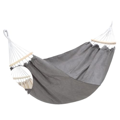 DWZXL Hängematte Beige Hängematte Outdoor Swing Sommer Camping W Anti-Rollover Home Indoor Einzel-Doppel-Schlafsaal for Erwachsene Outdoor Hängematte(Gray,C) von DWZXL