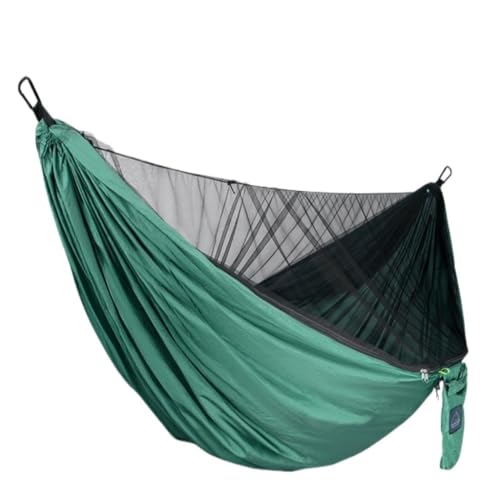 Hängematte Hängematte Fallschirmtuch Outdoor Anti-Rollover Camping Huwai Schaukel Mit Moskitonetz Netzbett Outdoor Erwachsene Outdoor Hängematte(B) von DWZXL