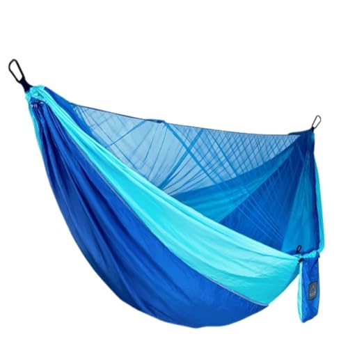 Hängematte Hängematte Fallschirmtuch Outdoor Anti-Rollover Camping Huwai Schaukel Mit Moskitonetz Netzbett Outdoor Erwachsene Outdoor Hängematte(D) von DWZXL