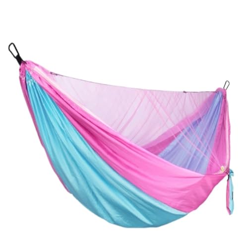 Hängematte Hängematte Fallschirmtuch Outdoor Anti-Rollover Camping Huwai Schaukel Mit Moskitonetz Netzbett Outdoor Erwachsene Outdoor Hängematte(F) von DWZXL