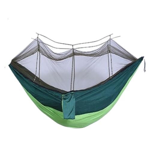 DWZXL Hängematte Hängematte Im Freien, Anti-Überschlag, Camping, Schlafen Im Freien, Fallschirmtuch, Einzel- Und Doppel-Hängesessel Outdoor Hängematte(Green) von DWZXL