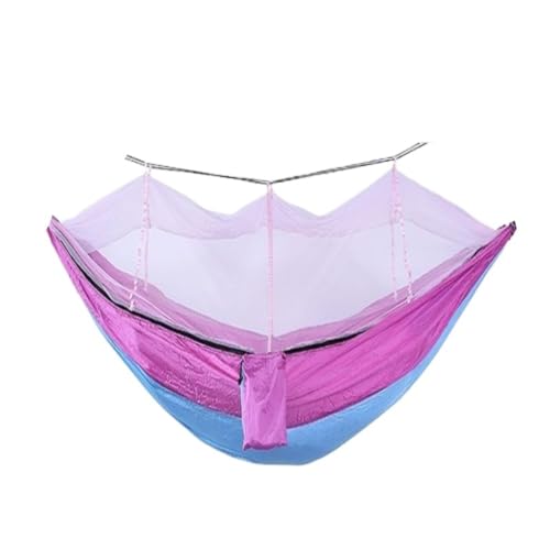 DWZXL Hängematte Hängematte Im Freien, Anti-Überschlag, Camping, Schlafen Im Freien, Fallschirmtuch, Einzel- Und Doppel-Hängesessel Outdoor Hängematte(Purple) von DWZXL