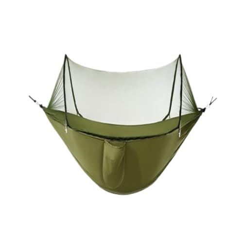DWZXL Hängematte Hängematte Outdoor Anti-Rollover Sommer Einzel Doppelhaus Mit Moskitonetz Camping Anti-Moskito-Schaukel Outdoor Hängematte(Green1) von DWZXL