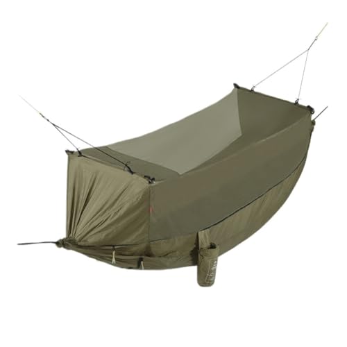 Hängematte Hängematte Outdoor Camping Outdoor Camping Doppelschichtige Anti-Mücken-Hängematte Atmungsaktives Hängendes Baumzelt Outdoor Hängematte(Green) von DWZXL