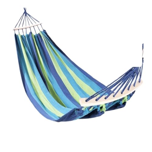 DWZXL Hängematte Hängematte for Erwachsene, Outdoor-Schaukel, Anti-Überschlag, for Erwachsene, Doppel-Hängesessel, Schlafsaal, Innenbereich, Camping, Picknick Outdoor Hängematte(Blue,E) von DWZXL