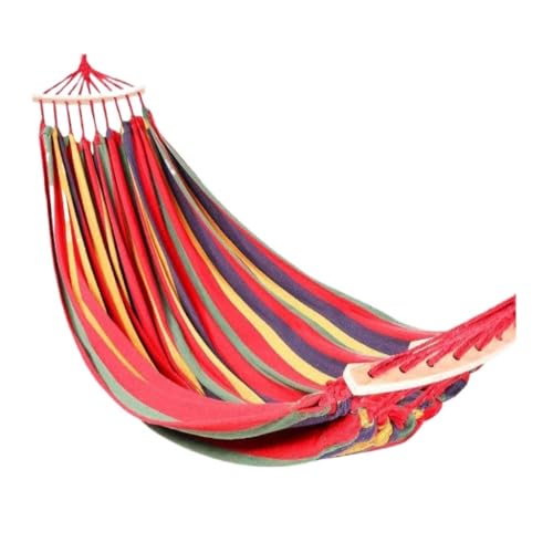 DWZXL Hängematte Hängematte for Erwachsene, Outdoor-Schaukel, Anti-Überschlag, for Erwachsene, Doppel-Hängesessel, Schlafsaal, Innenbereich, Camping, Picknick Outdoor Hängematte(Red,A) von DWZXL