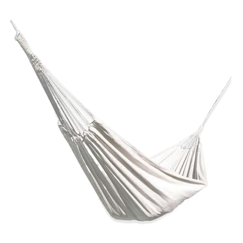 Hängematte Outdoor-Camping, Weiße Leinwand, Outdoor-Hängematte, Einfarbig, 2 Meter, Einzel- Und Doppel-Hängematte, Outdoor-Hängematte Outdoor Hängematte(200 * 150cm) von DWZXL