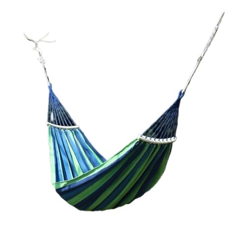 Hängematte Outdoor-Hängematte Aus Segeltuch, Gebogener Holzstab, Anti-Überschlag-Hängematte, Outdoor-Klapphängematte, Gebundene Seiltasche Outdoor Hängematte(Blue,190 * 80+40cm) von DWZXL